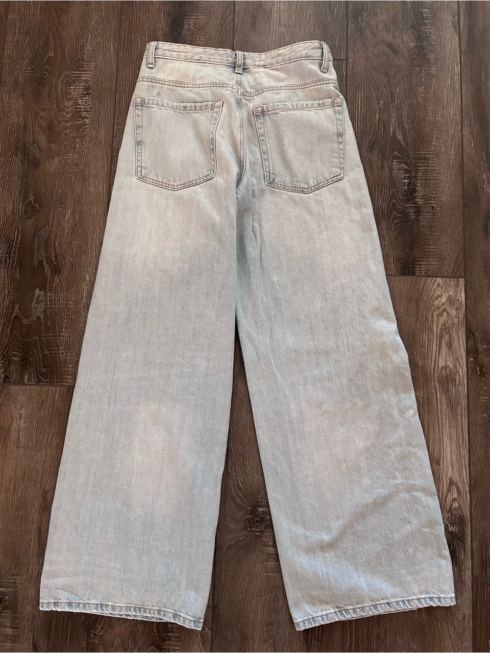 ZARA Wide Leg Baggy Light Wash Denim Jeans Size 4 - Picture 2 of 7